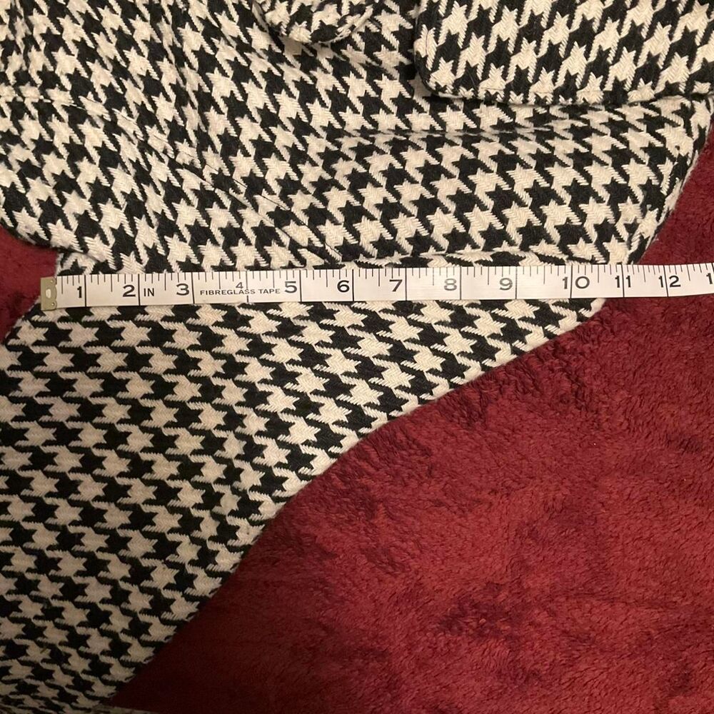Rue 21 Women's Black and White Houndstooth Double-Breasted Pea Coat Large - Picture 7 of 8